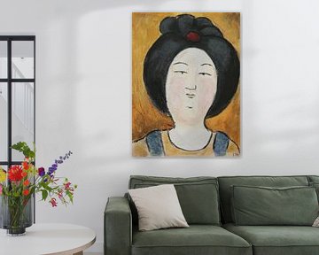 Een portret van een Chinese dikke dame 'Fat lady' III van Linda Dammann