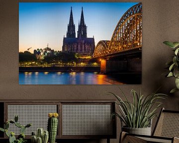 Cathedral and Hohenzollern Bridge in Cologne by Martin Wasilewski