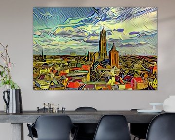 Skyline Utrecht in the style of Picasso by Slimme Kunst.nl