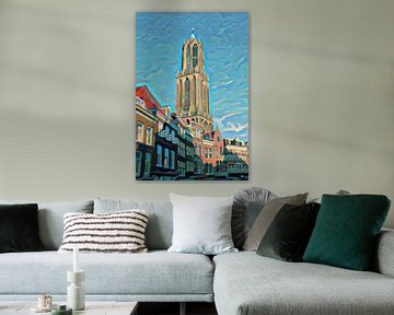 Modern Schilderij Domtoren Utrecht van Slimme Kunst.nl