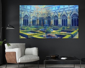 Pandhof of the cathedral in Van Gogh style by Slimme Kunst.nl