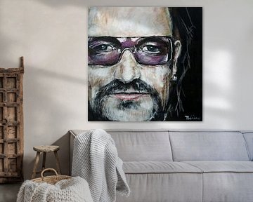 Portrait of Bono (U2). by Therese Brals
