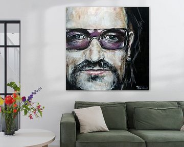 Porträt von Bono (U2). von Therese Brals