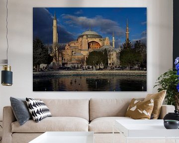 Hagia Sophia Istanbul in winterzon van Maurits van Hout