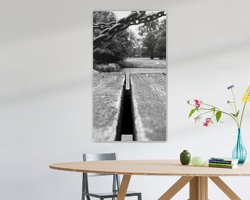 Close up wooden bridge castle Twickel. by Liv ter Riet