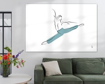 digitale lijntekening balletdanser