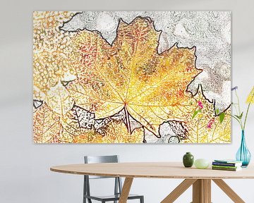 Kleurrijk esdoornblad in de herfst, abstract van Torsten Krüger