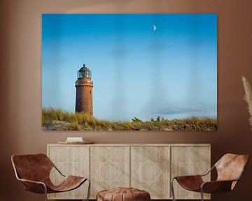 Lighthouse and moon by Martin Wasilewski