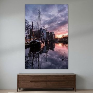 Zonsondergang boven de Meelfabriek Leiden