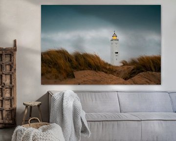 Lighthouse of Noordwijk with the dark clouds by Yanuschka | Noordwijk Fine Art Fotografie