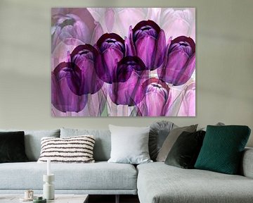 Paarse tulpen creatie van Ina Hölzel