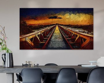 Die schöne Brücke von Moerputten als Federzeichnung, Ölmalerei, Gouache, Impasto und andere Variante von Maurice Meerten