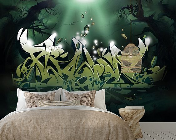 Voorbeeld van het werk in een kamer