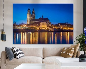 Magdeburg Cathedral in the evening by Martin Wasilewski