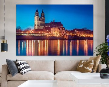 Magdeburg Cathedral in the evening by Martin Wasilewski