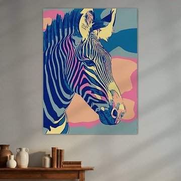 L'amour zèbre, dans des couleurs pastel et un style pop art sur The Art Kroep