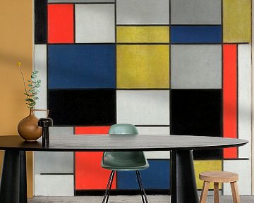 Komposition A, in Schwarz, Rot, Gelb und Blau, Piet Mondrian