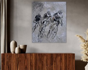 Three cyclists