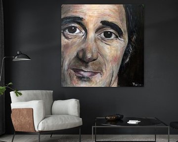 Portret van jonge Charles Aznavour, Chahnour Varinag Aznavourian van Therese Brals