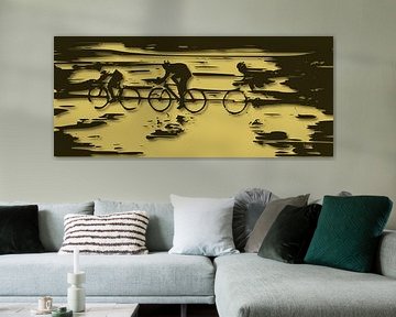 Cyclists in bad weather by ! Grobie