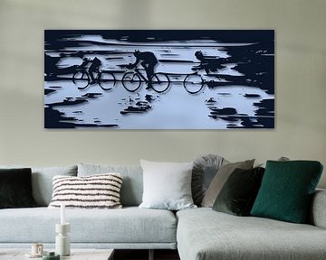 Cyclists in bad weather by ! Grobie