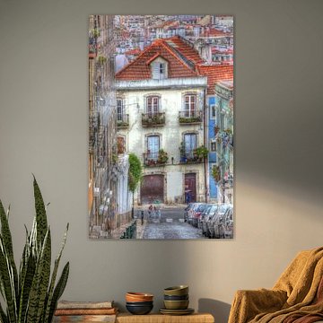 Häuser im Bairro Mouraria, Lissabon, Portugal