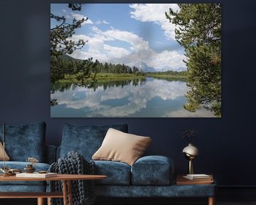 Blick auf die Oxbow Bend am Snake River im Grand Teton National Park von Peter van Dam