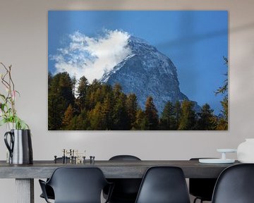 Stafelalp, Matterhorn mit Wolken und Nordwand, Zermatt, Schweiz I  Stafelalp, Matterhorn, Zermatt, S