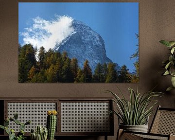 Stafelalp, Matterhorn mit Wolken und Nordwand, Zermatt, Schweiz I  Stafelalp, Matterhorn, Zermatt, S