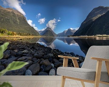 Milford sound reflectie van Michael Bollen