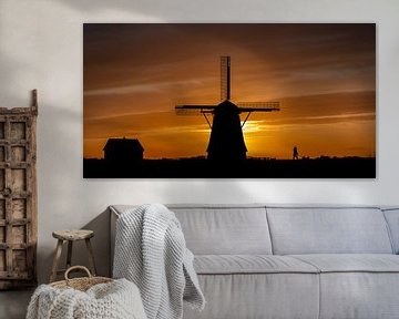 Molen Het Noorden Texel zonsondergang