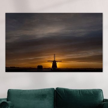 Molen Het Noorden Texel zonsondergang