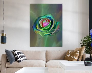 Pop Art Rose in het groen van Claudia Gründler