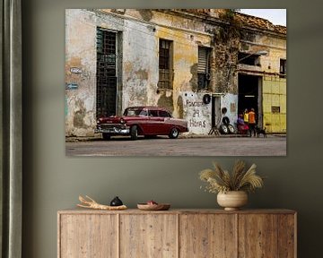 Garage automobile à Cuba sur Jorick van Gorp