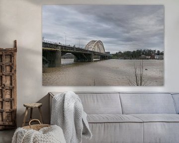 Waal bridge in Nijmegen with high tide by Patrick Verhoef