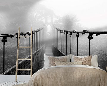 Suspension bridge in cloud forest in Costa Rica by Bianca ter Riet