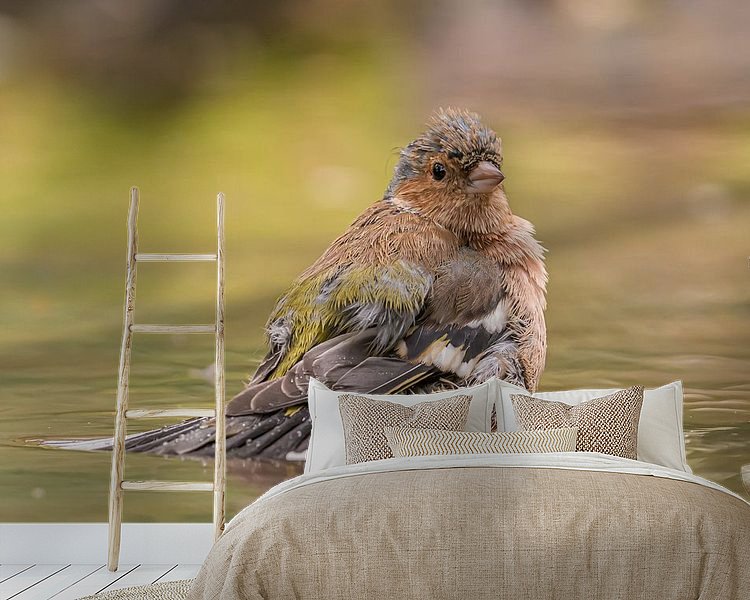 Voorbeeld van het werk in een kamer