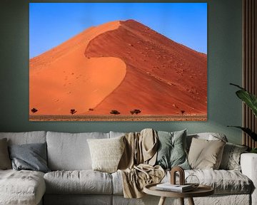 Een enorme zandheuvel in de Sossusvlei in Namibie. van Claudio Duarte