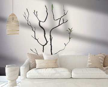 Bildmanipulation: Neblige Landschaft mit verborgenen menschlichen Formen - Mystik und Natur in der Kunst von Elianne van Turennout