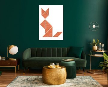 Simplistic tangram fox van Twan Van Keulen