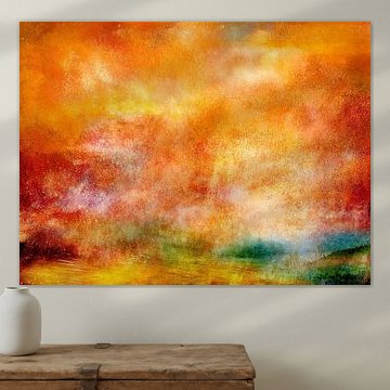 Landscape bathed in orange