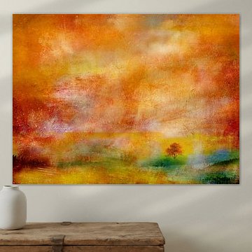 Landscape bathed in orange by Claudia Gründler