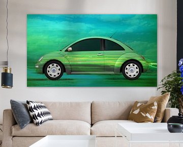 VW New Beetle Art Car Life-Green von aRi F. Huber