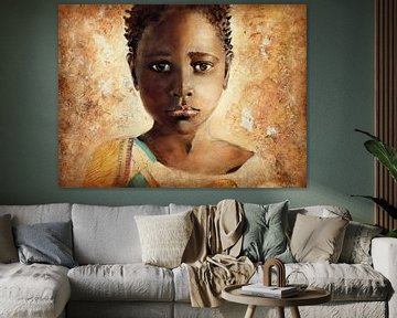 African girl ( painting on canvas) by Els Fonteine