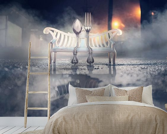 Voorbeeld van het werk in een kamer