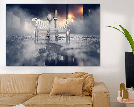 Voorbeeld van het werk in een kamer
