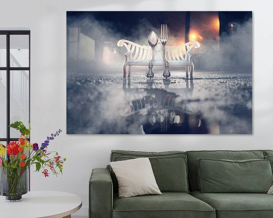 Voorbeeld van het werk in een kamer
