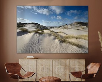 Zandsculpturen in de duinen bij de Kerf in Bergen aan Zee van Martin Jansen