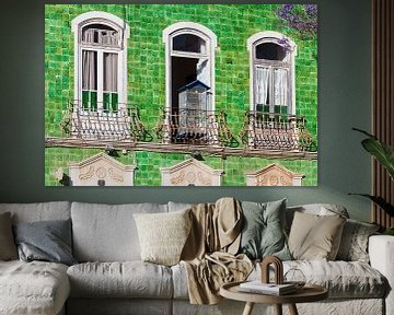Huis met azulejos in de oude stad van Lagos van Werner Dieterich