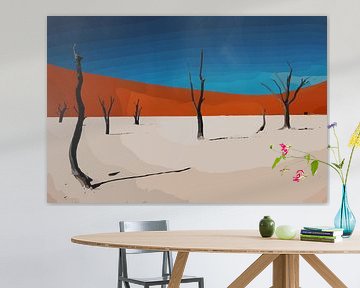 Le désert dans le style pop art - Sable, nature, arbres, Sahara sur The Art Kroep